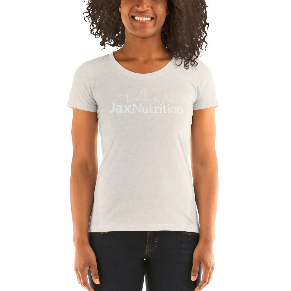 Jax Nutrition White Logo Ladies short sleeve t-shirt (Bella   Canvas 8413)