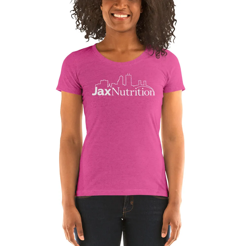 Jax Nutrition White Logo Ladies short sleeve t-shirt (Bella   Canvas 8413)