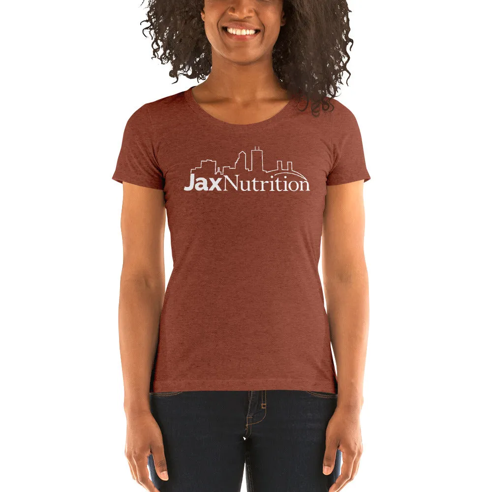 Jax Nutrition White Logo Ladies short sleeve t-shirt (Bella   Canvas 8413)