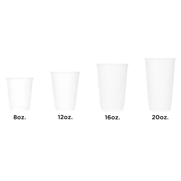 Karat 8oz Insulated Paper Hot Cups (80mm), White - 500 pcs