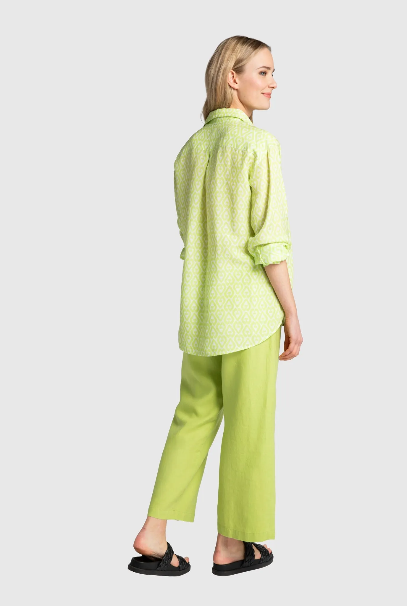 Kuusama Lee Linen Pants, Chartreuse