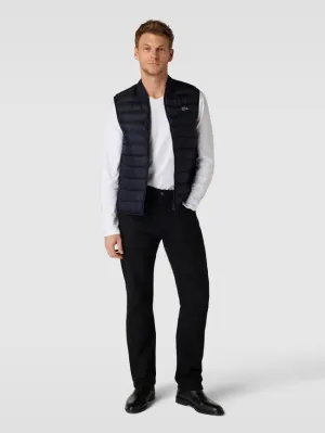 Lacoste quilted vest with attached labels, navy blue