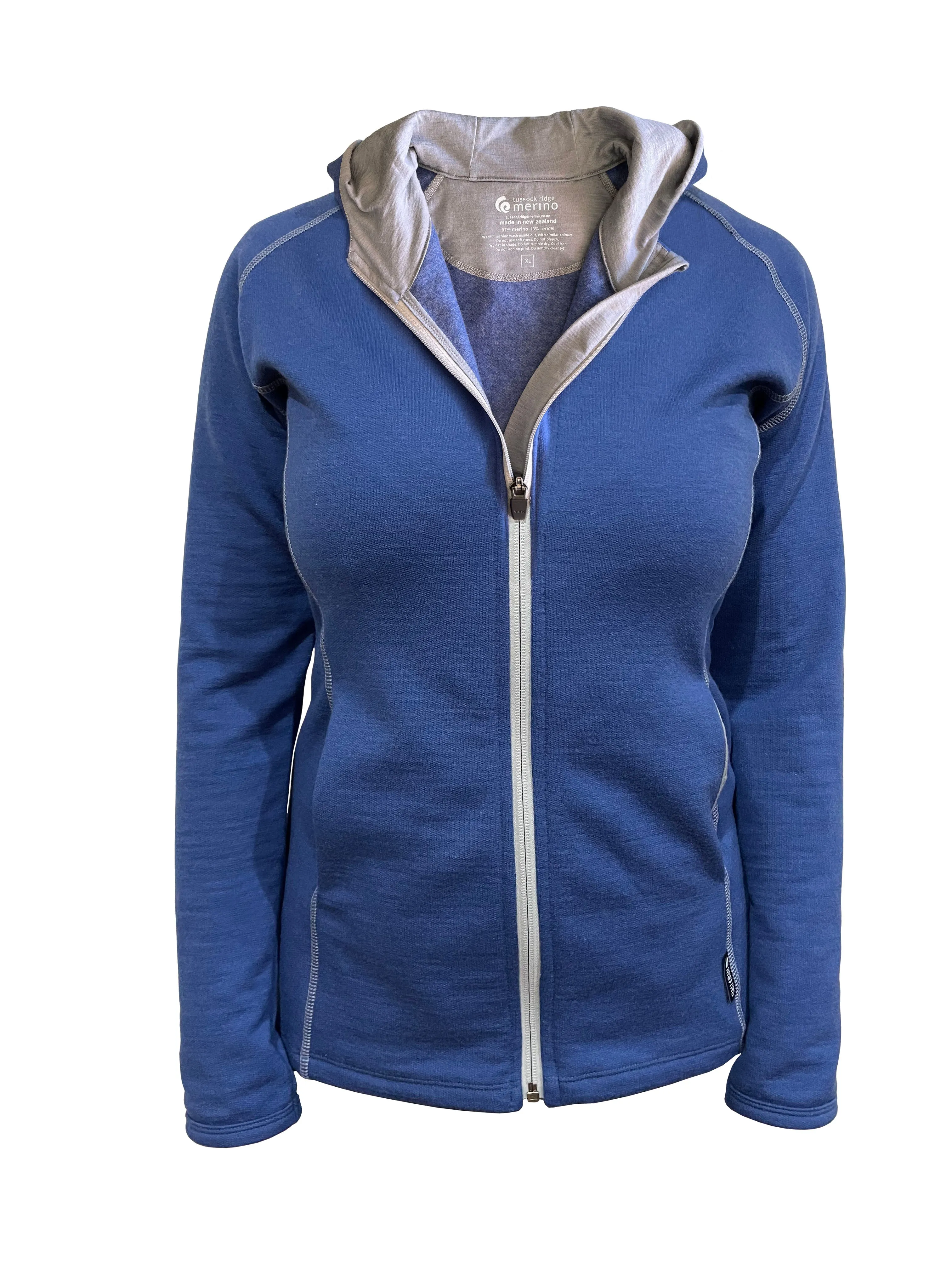 LADIES MERINO-TENCEL FULL ZIP HOODIES