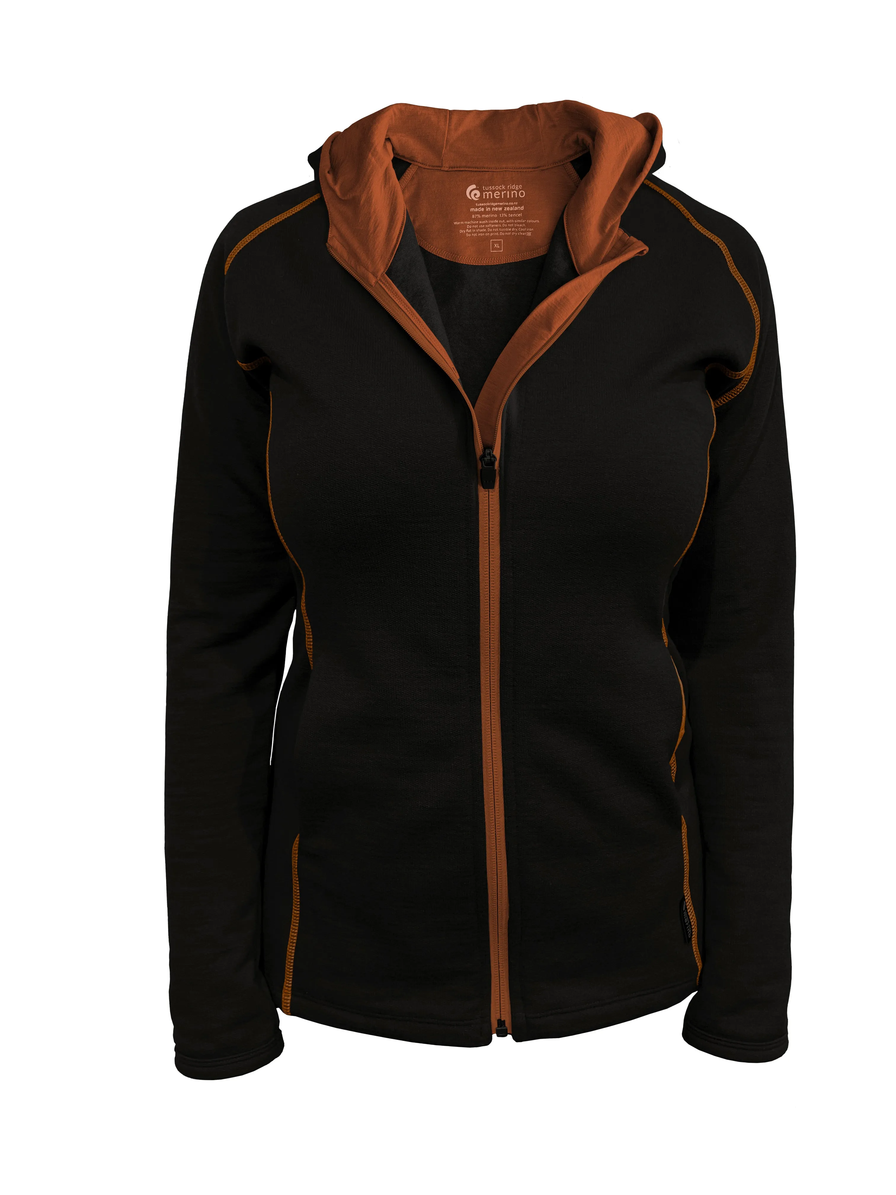 LADIES MERINO-TENCEL FULL ZIP HOODIES