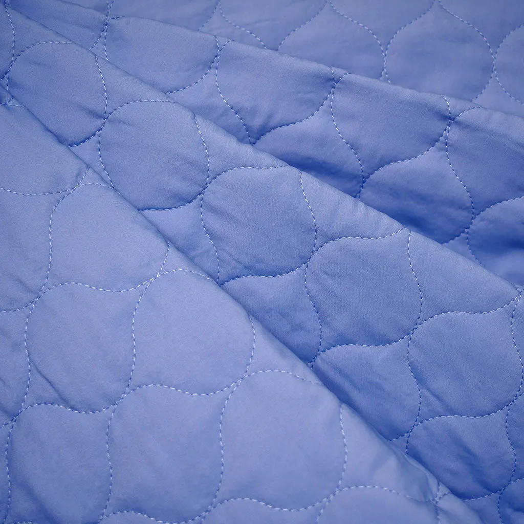 Light Weight Matte Bubble Quilted Puff Coating Periwinkle