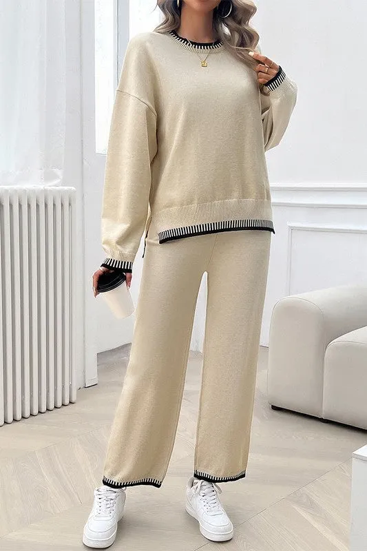 Long Edge Contrast Chic 2pcs Set