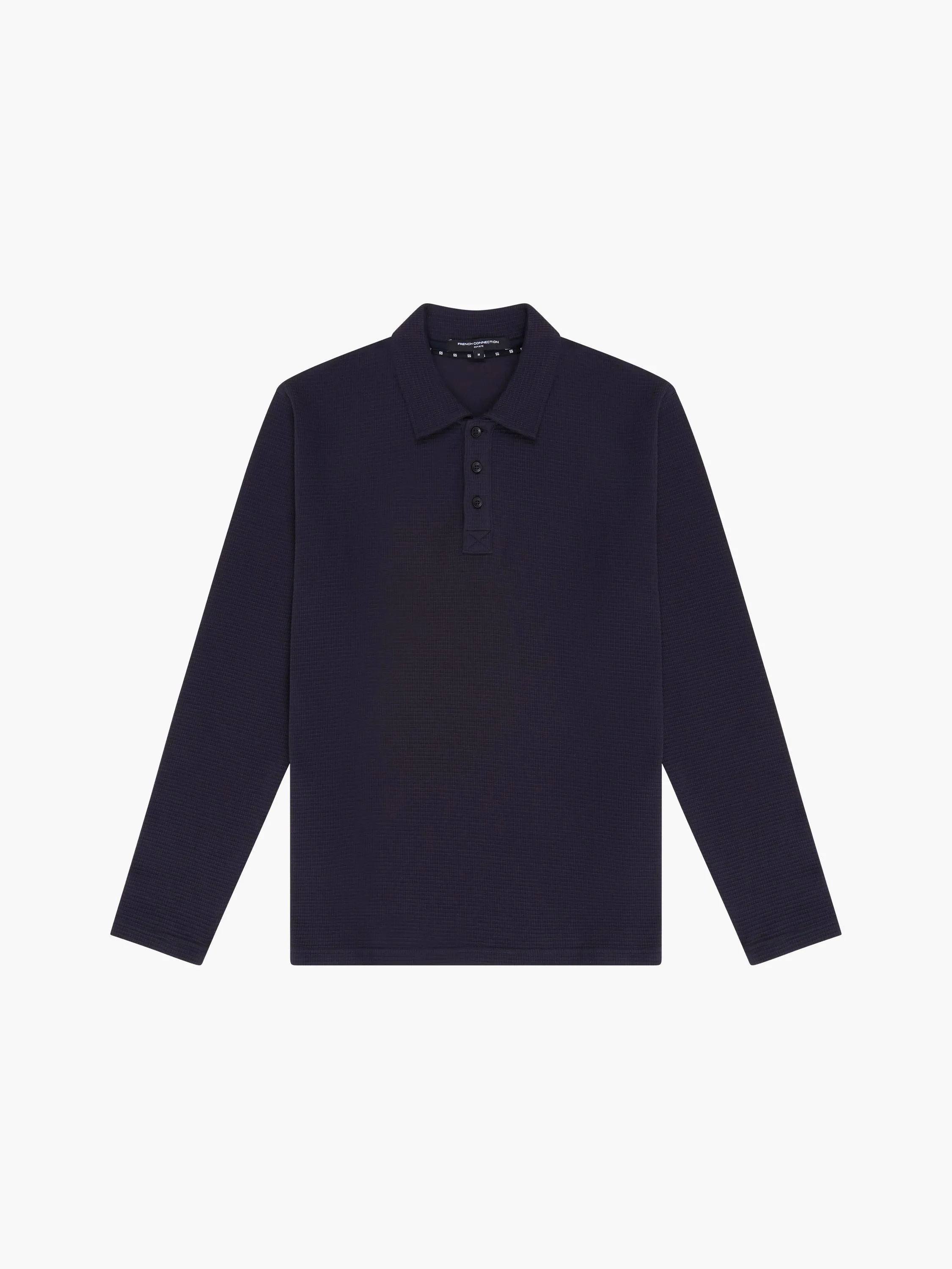 Long Sleeve Waffle Polo Shirt