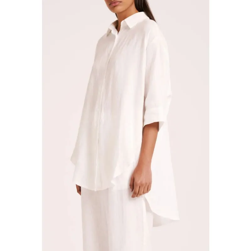 Lounge Linen Loungeline Shirt | White