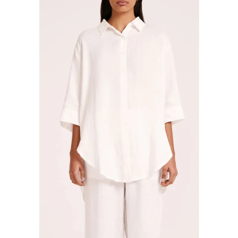 Lounge Linen Loungeline Shirt | White