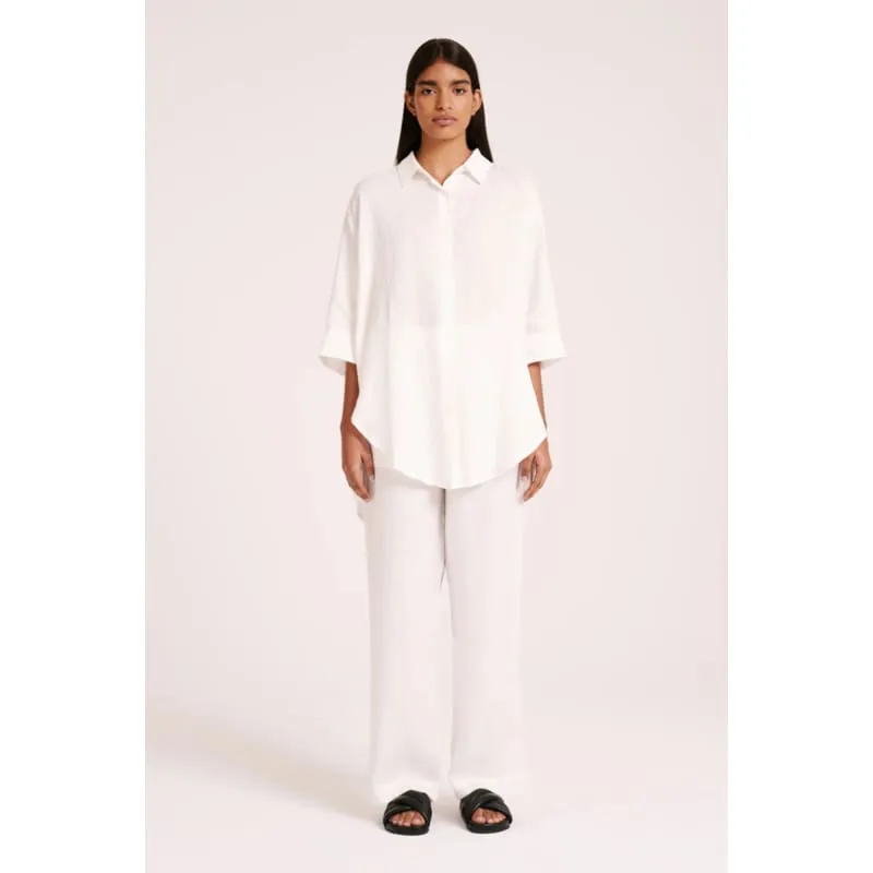 Lounge Linen Loungeline Shirt | White