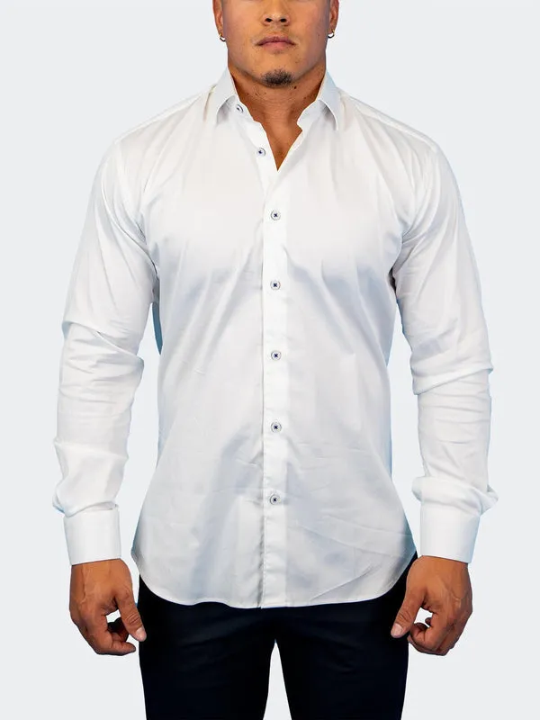 Maceoo Stretch Shirt | Fibonacci Solid Soft White