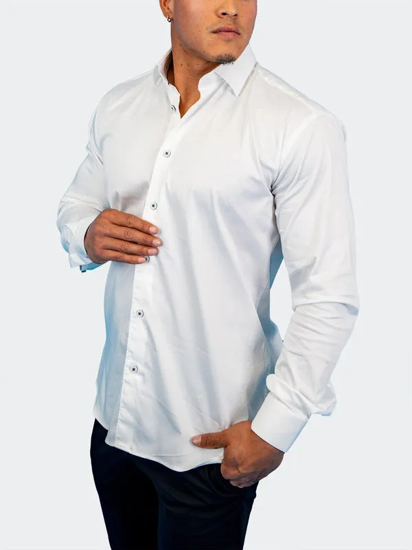 Maceoo Stretch Shirt | Fibonacci Solid Soft White