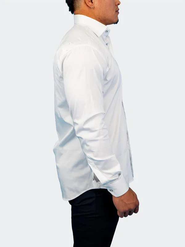 Maceoo Stretch Shirt | Fibonacci Solid Soft White