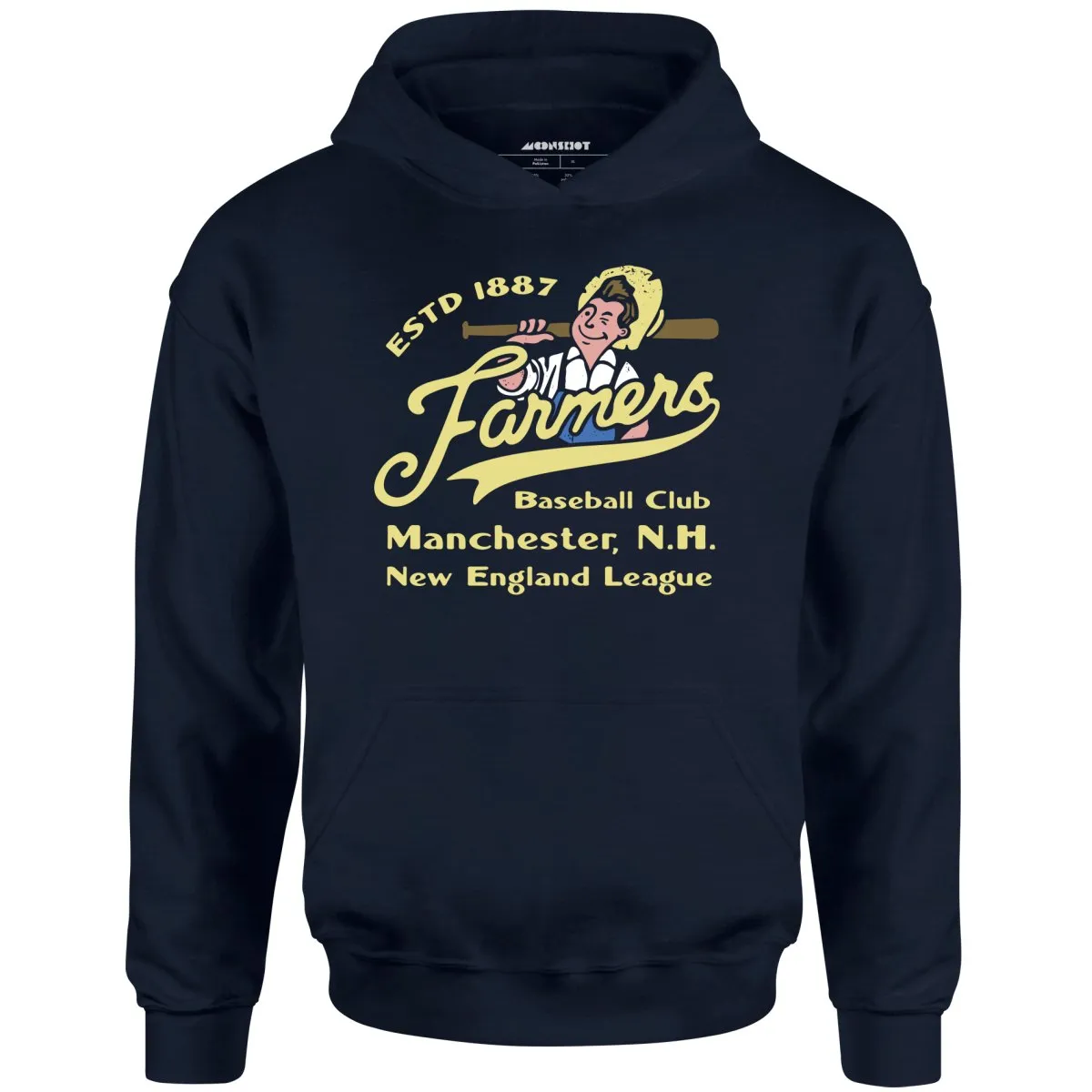 Manchester Farmers - New Hampshire - Vintage Defunct Baseball Teams - Unisex Hoodie