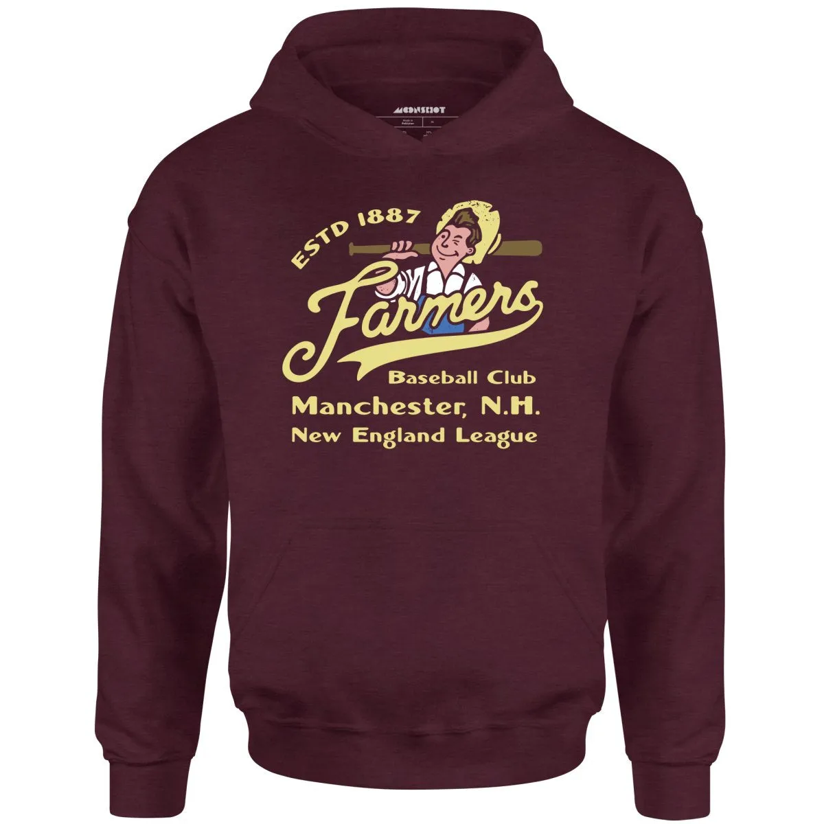 Manchester Farmers - New Hampshire - Vintage Defunct Baseball Teams - Unisex Hoodie