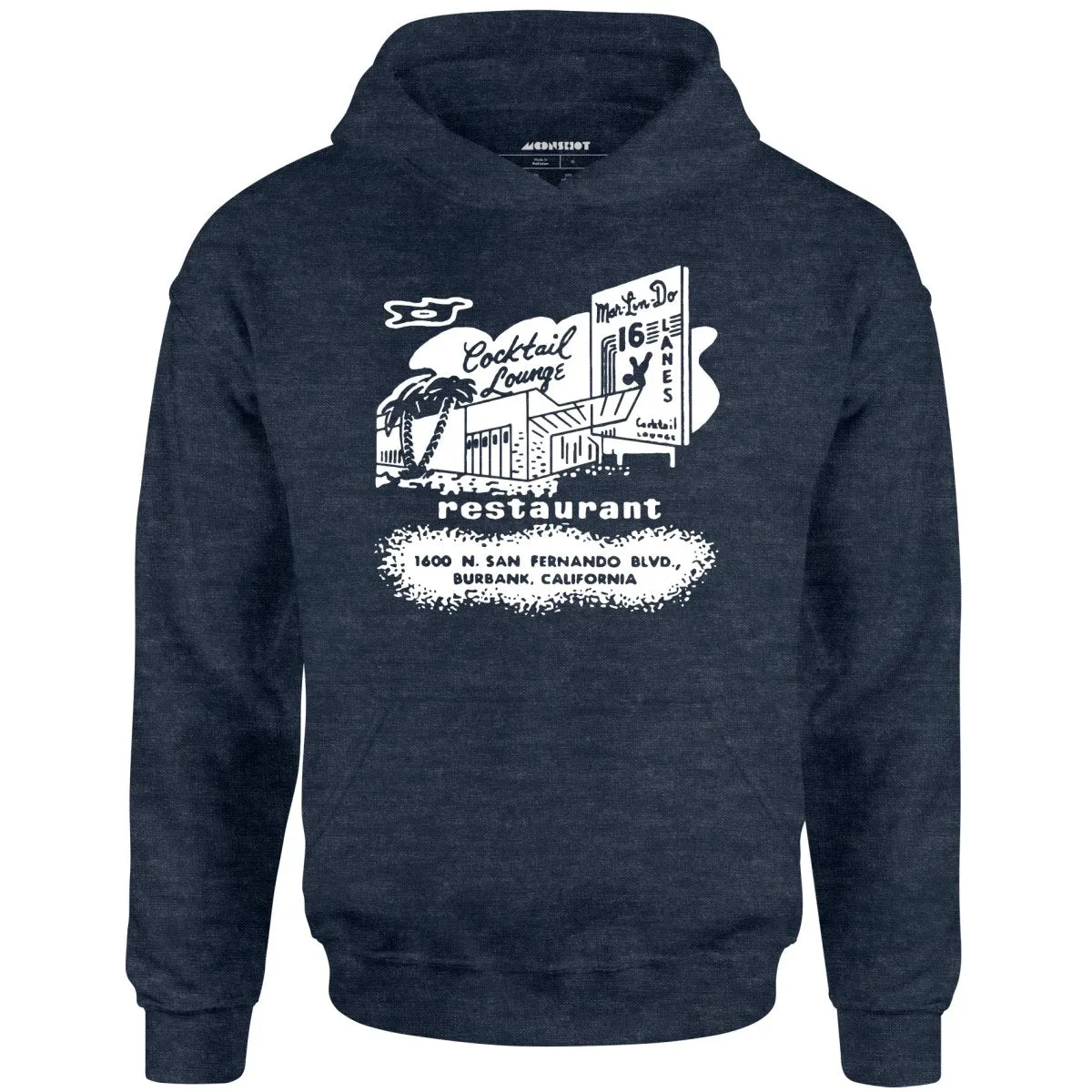 Mar-Lin-Do Lanes - Burbank, CA - Vintage Bowling Alley - Unisex Hoodie