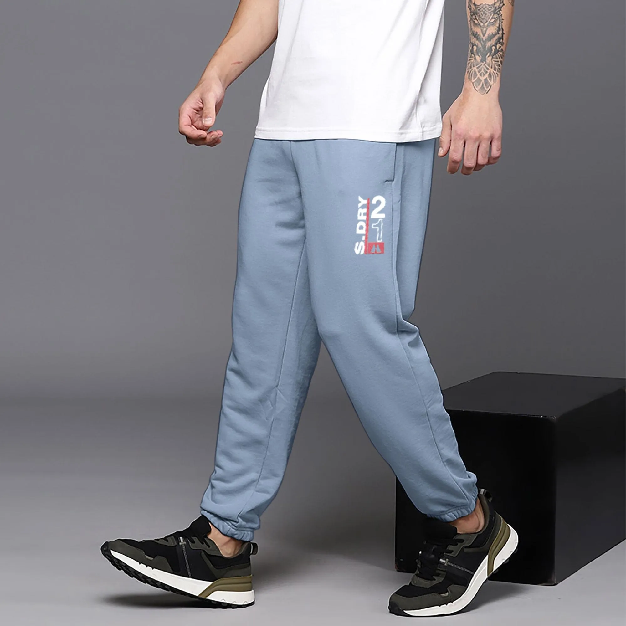 MAX 21 Men's S Dry Printed Fleece Joggers Pants