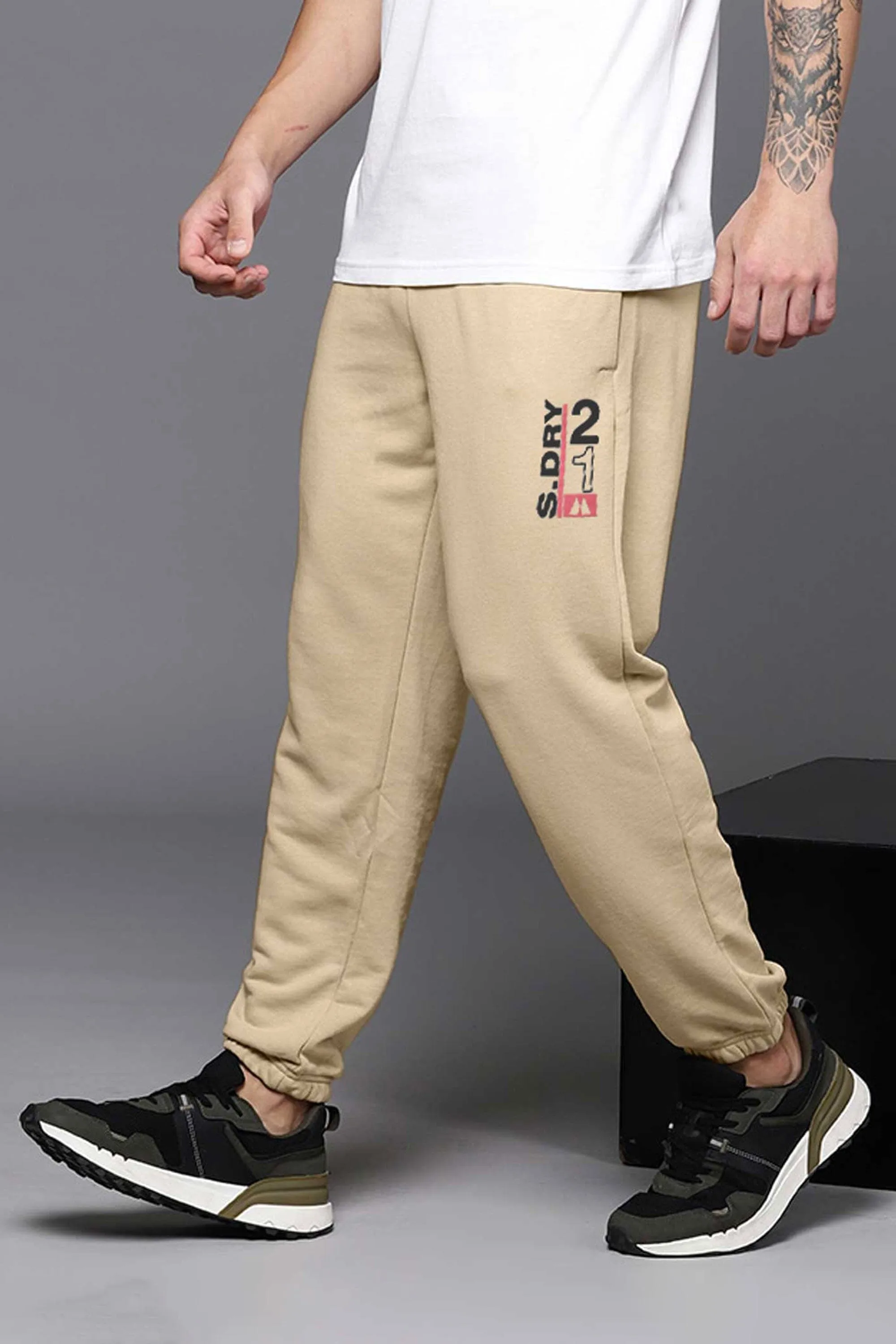 MAX 21 Men's S Dry Printed Fleece Joggers Pants