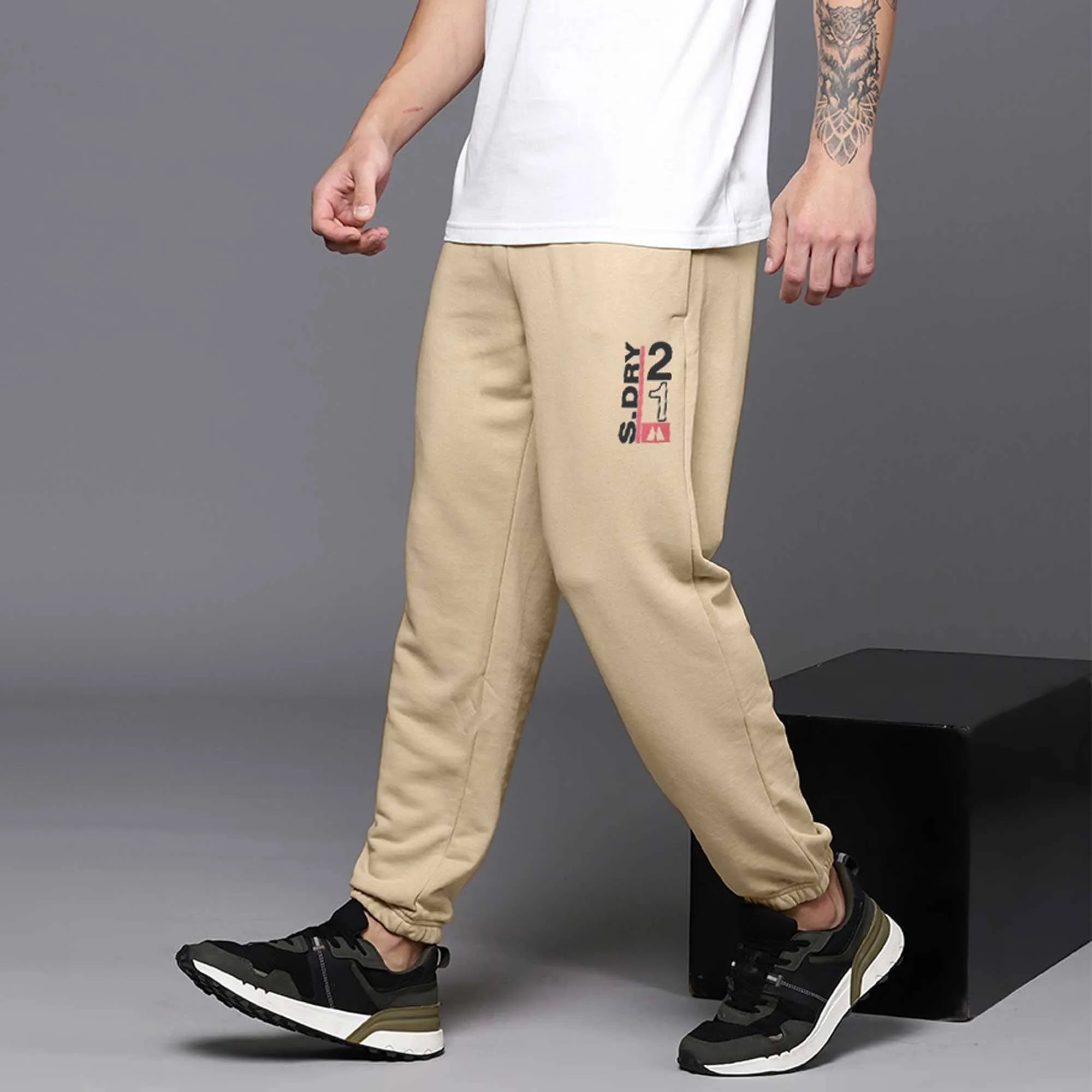 MAX 21 Men's S Dry Printed Fleece Joggers Pants