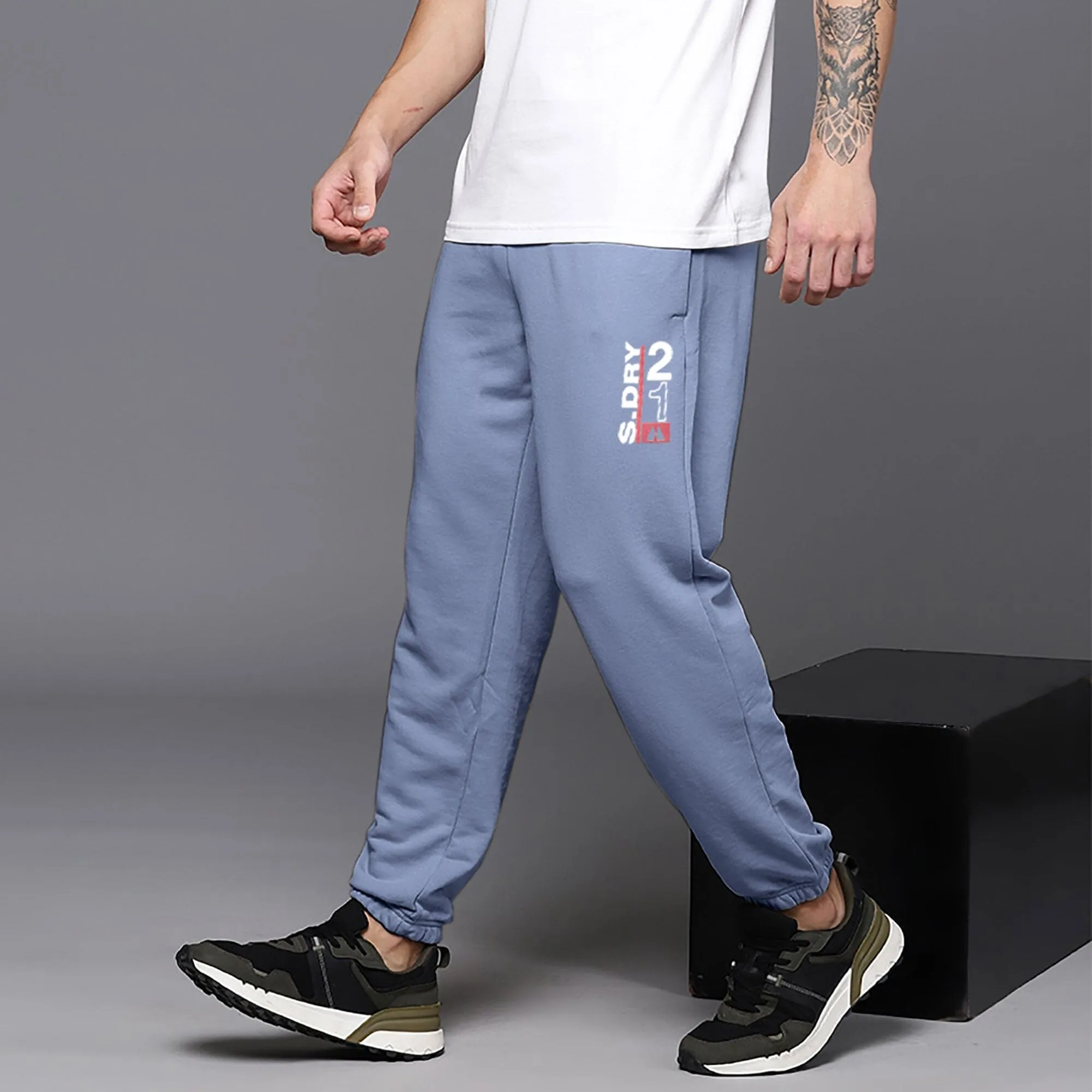 MAX 21 Men's S Dry Printed Fleece Joggers Pants