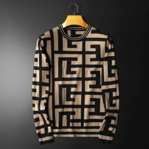 Maze Brownie Contrast Sweater