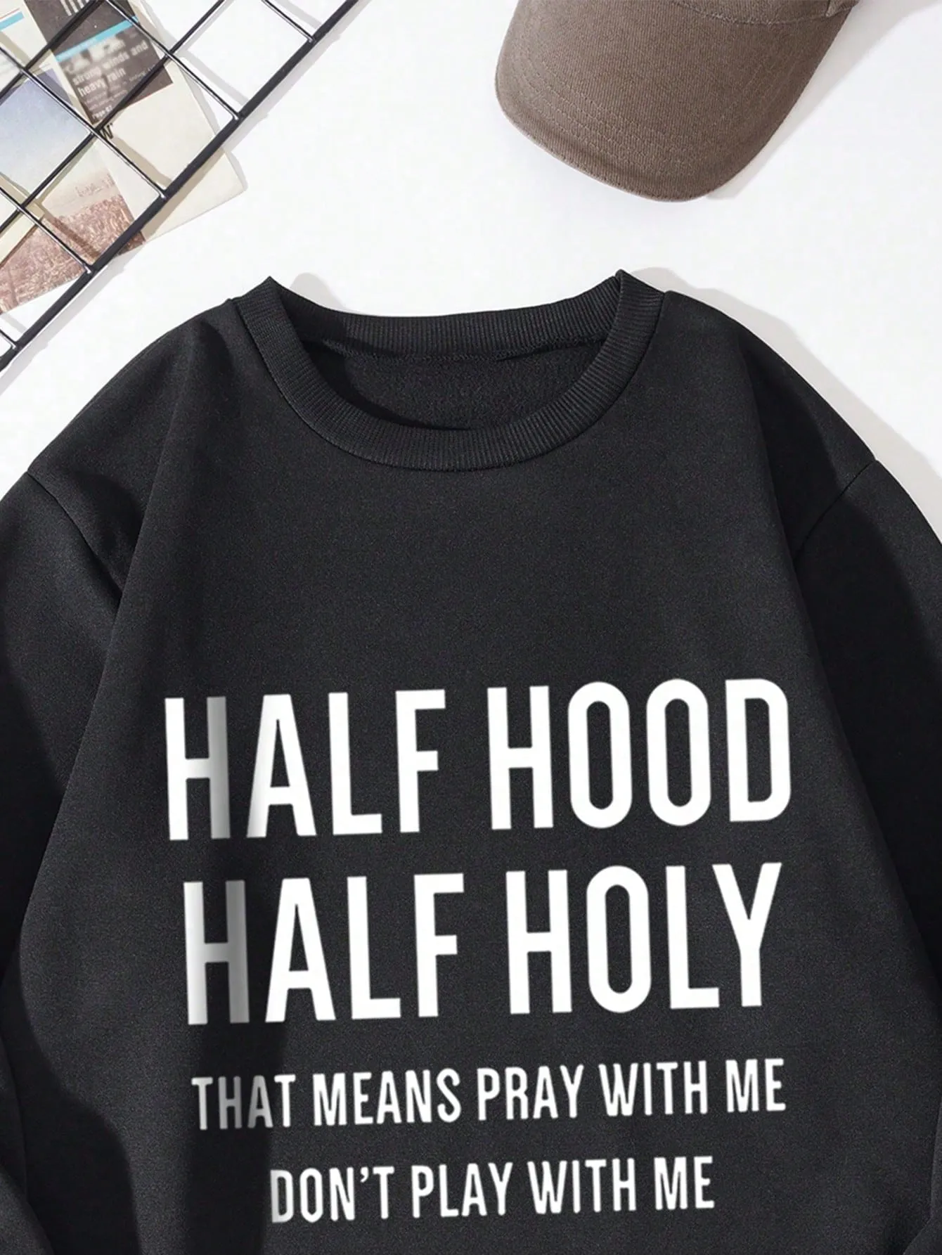 Men Slogan Graphic Thermal Lined Sweatshirt