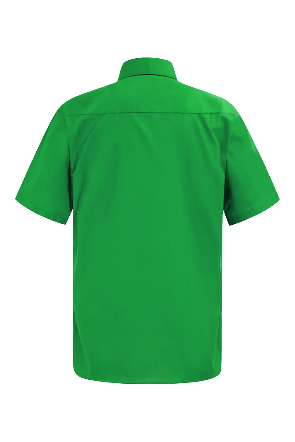 Men's Regular Fit Short Sleeve Solid Color Dress Shirts (Green)