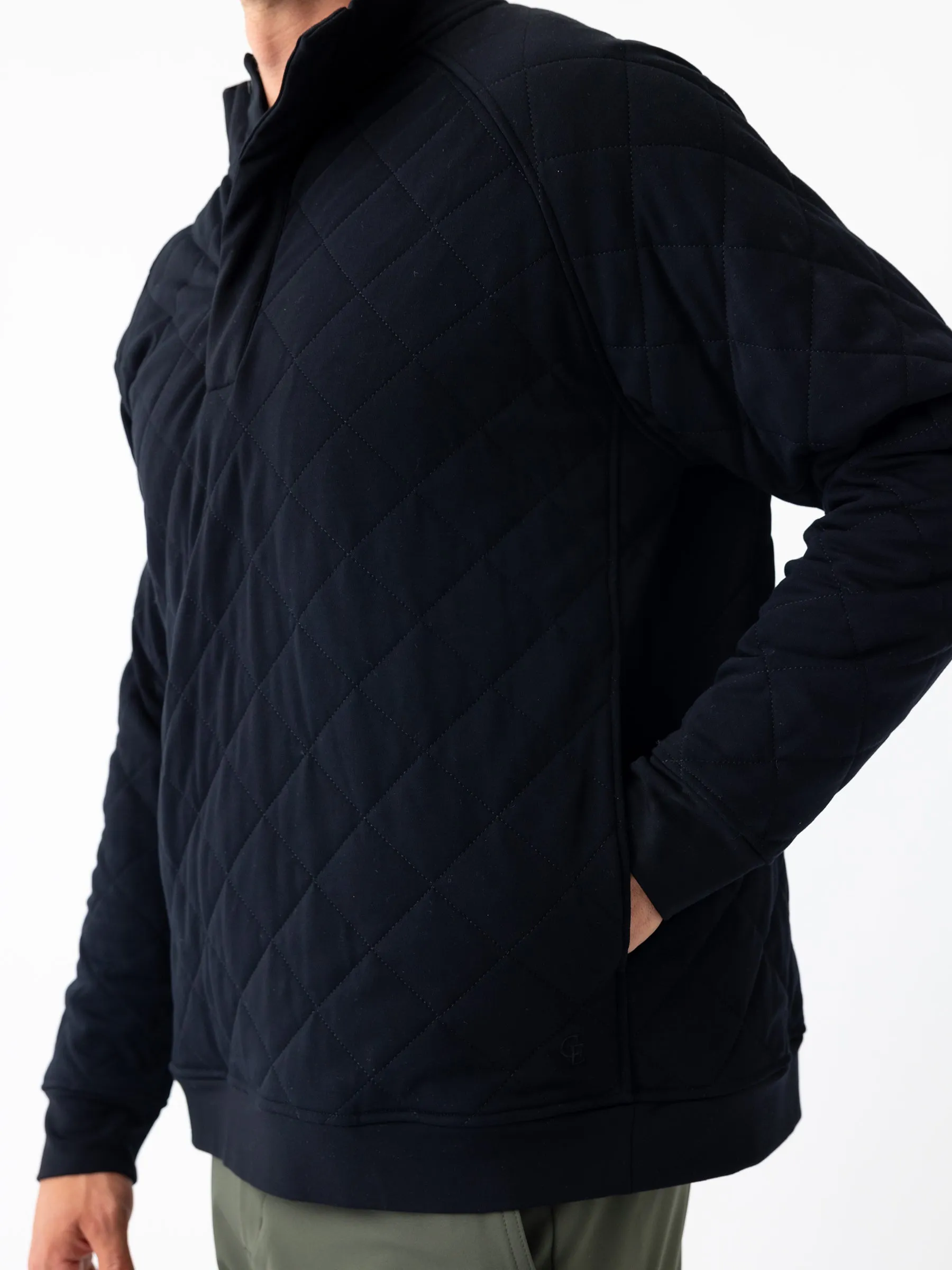 Men's Ultra-Soft Bamboo Quilted Snap Pullover