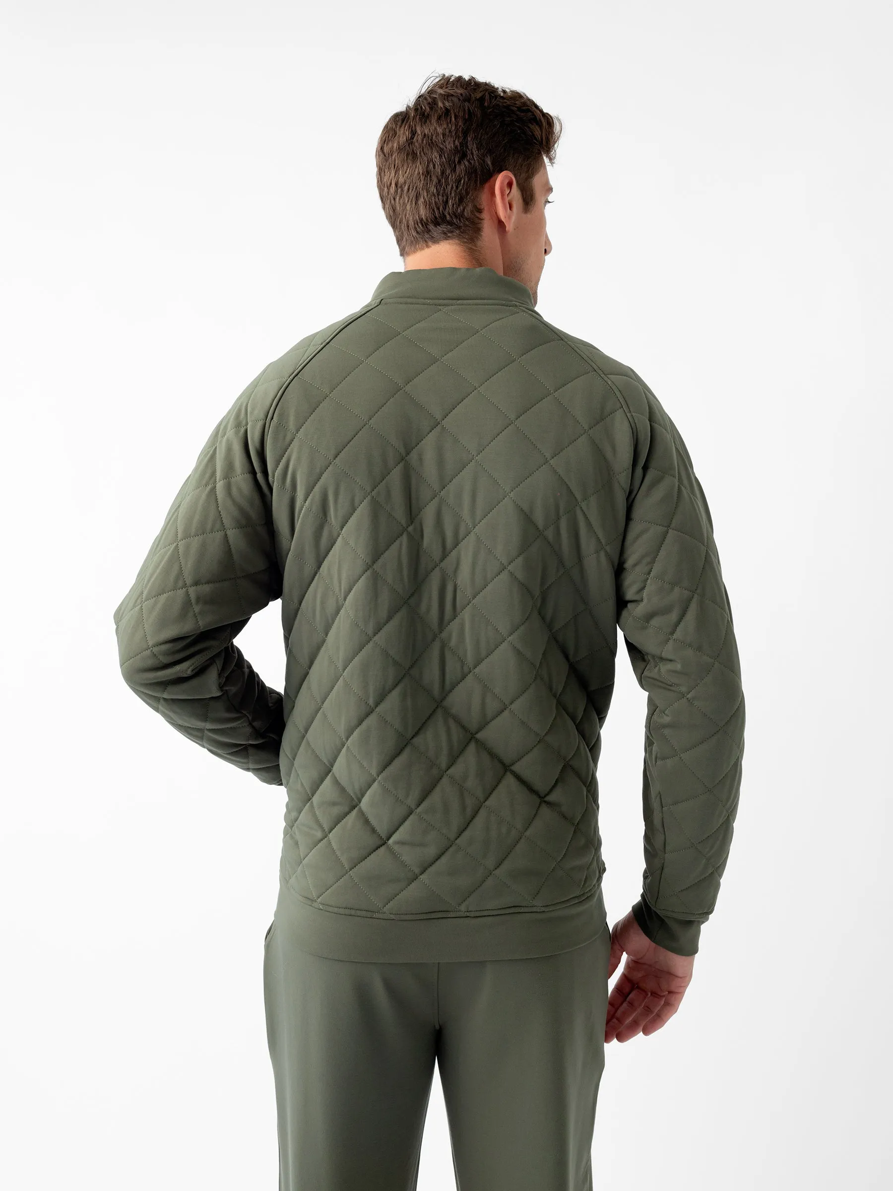 Men's Ultra-Soft Bamboo Quilted Snap Pullover