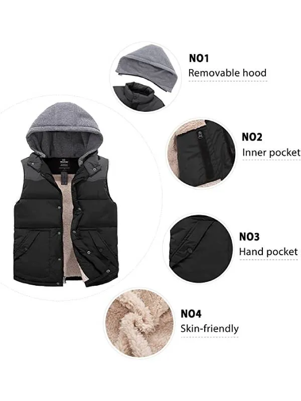 Men's Winter Puffer Vest Quilted Padded Winter Sleeveless Jacket