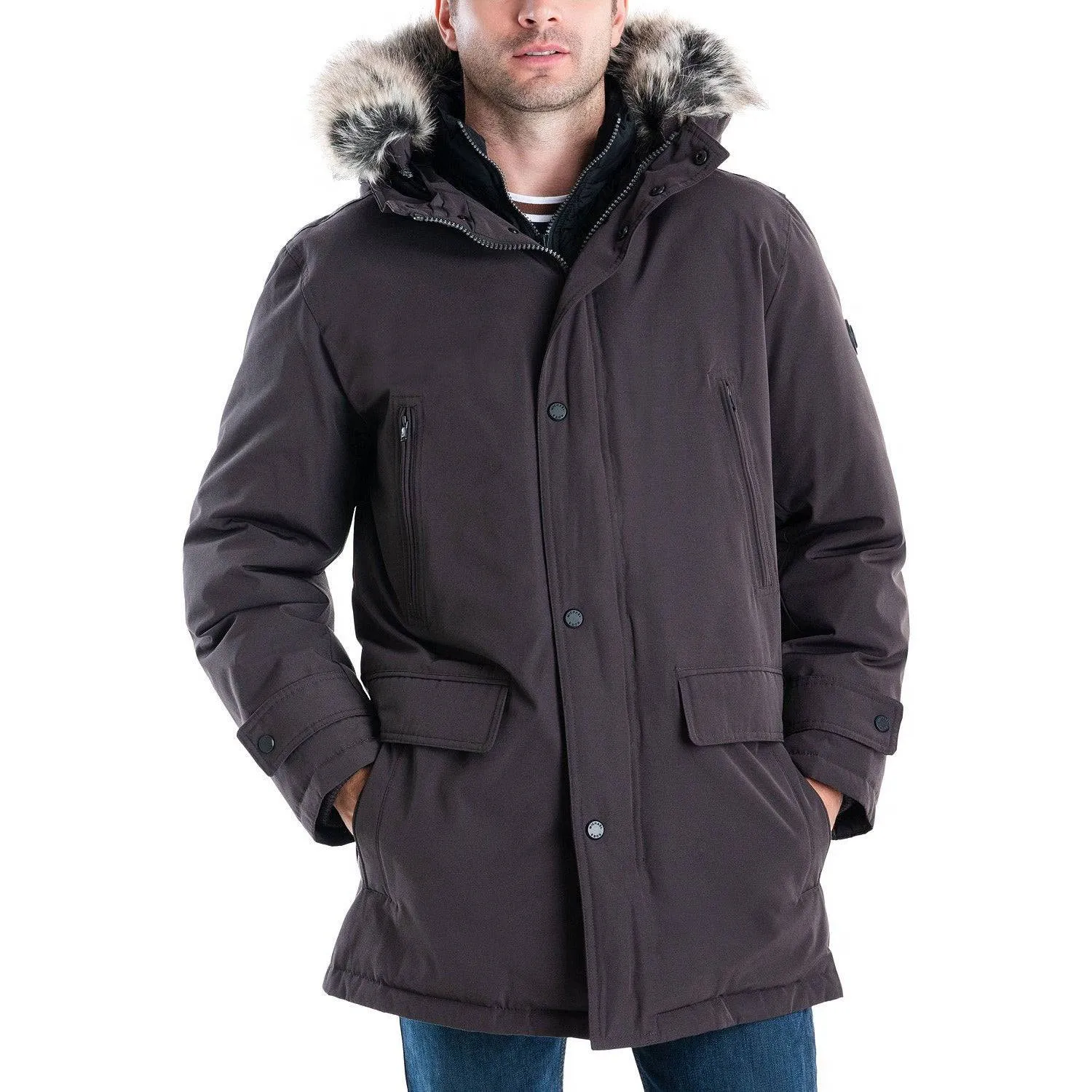 Michael Kors Men's Heavyweight Hooded Snorkel Parka Coat