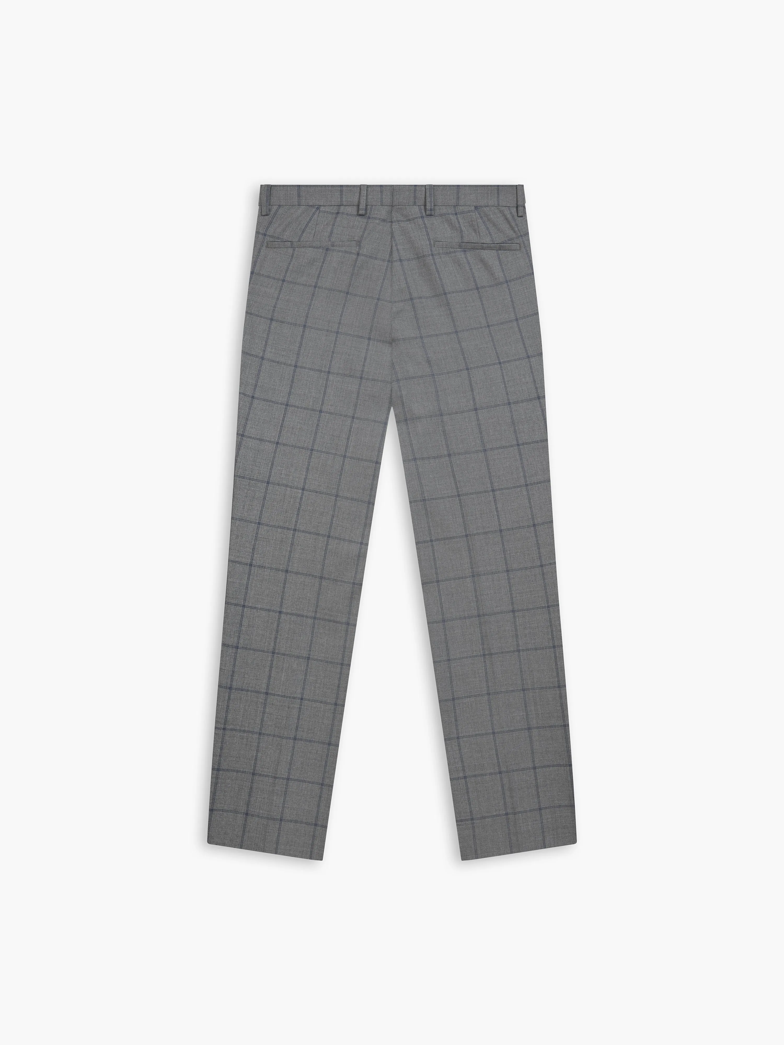 Niro Italian Luxury Slim Grey Windowpane Check Suit Trouser