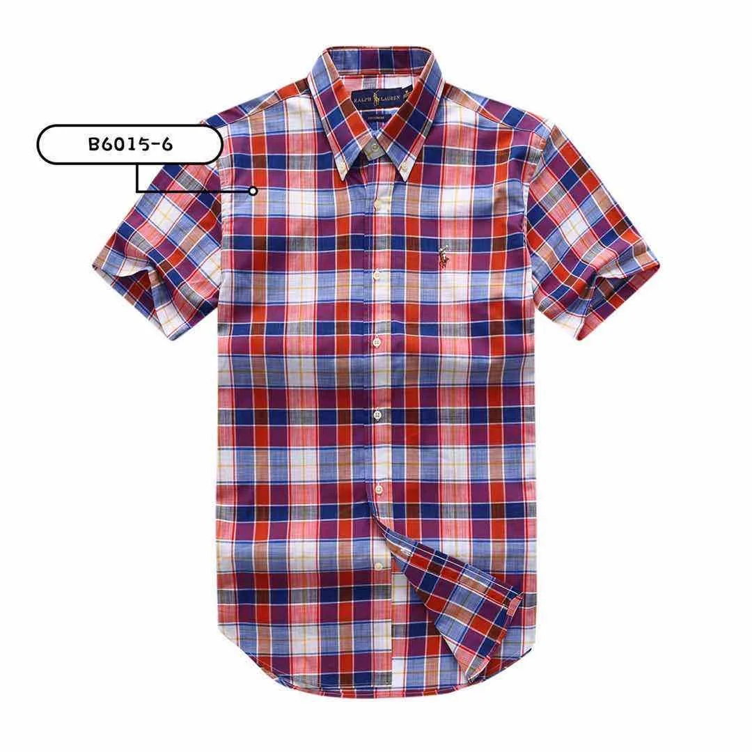 PRL Small Pony Logo Checked Short Sleeve Shirt