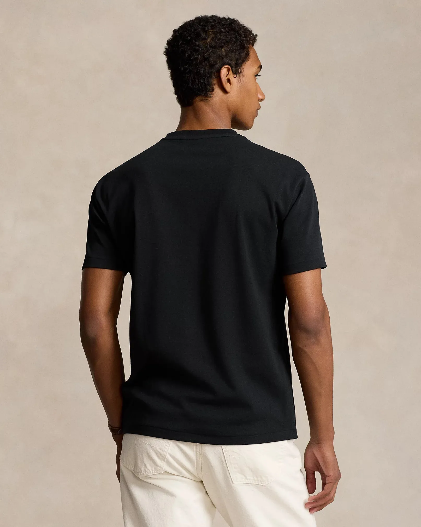 Ralph Lauren Custom Slim Fit Interlock Soft Cotton T-Shirt | Black