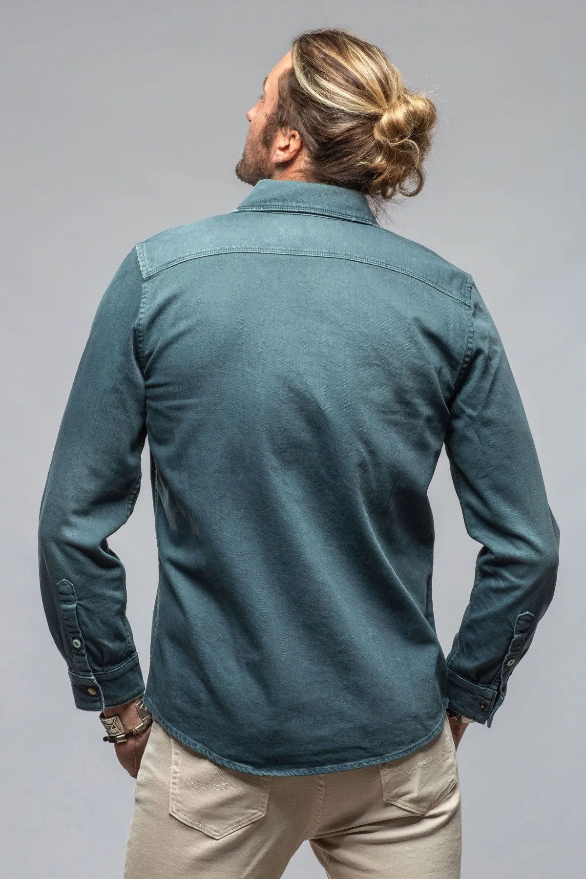 Ranger Colored Denim Snap Shirt In Ottanio