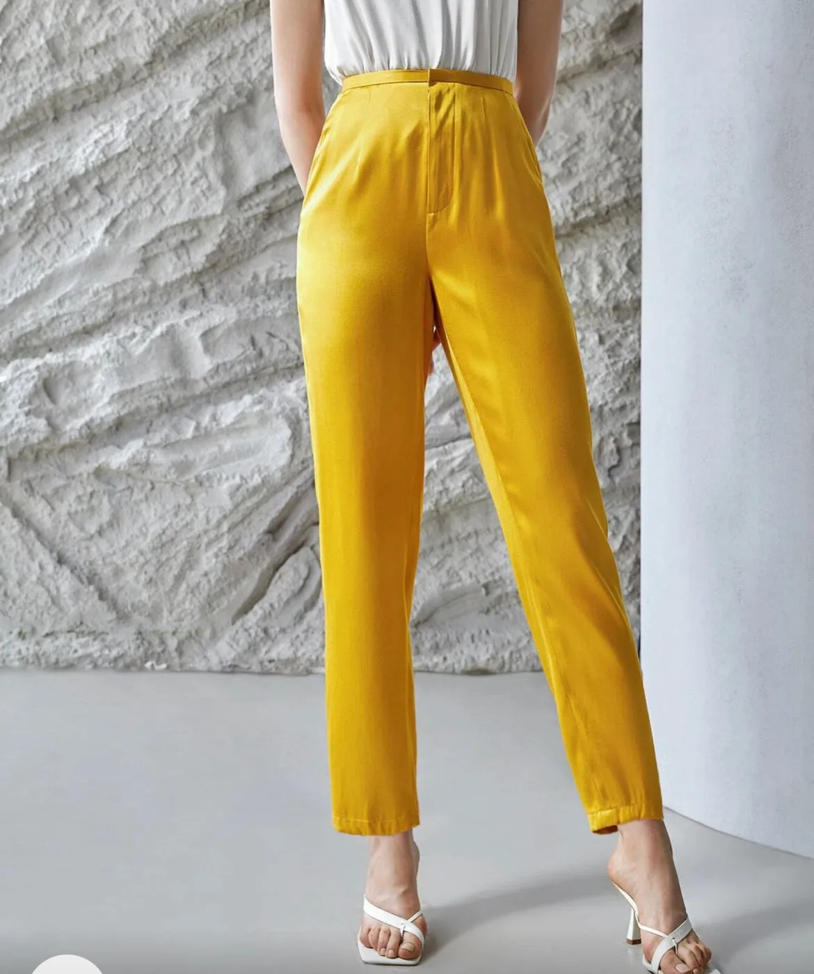 Silk Yellow  Elegant Pants