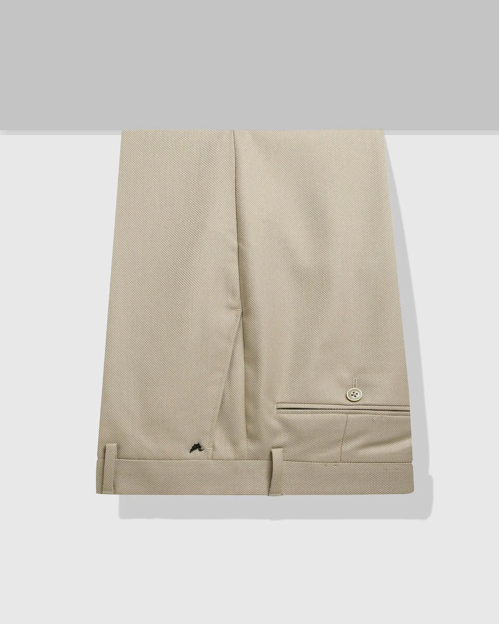 Slim Comfort B-95 Formal Beige Textured Trouser - Wall