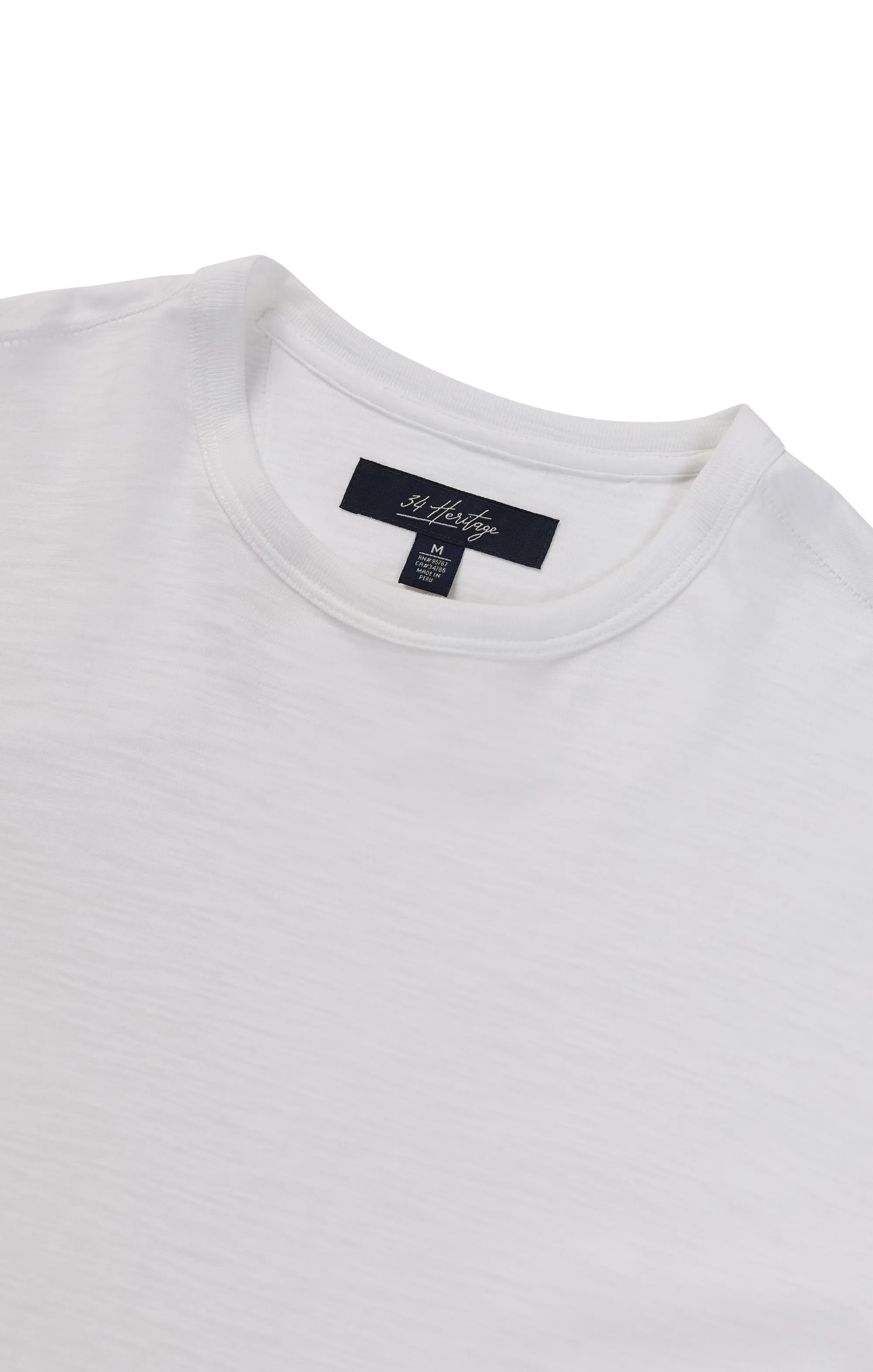 Slub Crew Neck T-Shirt in White