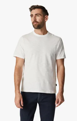 Slub Crew Neck T-Shirt in White