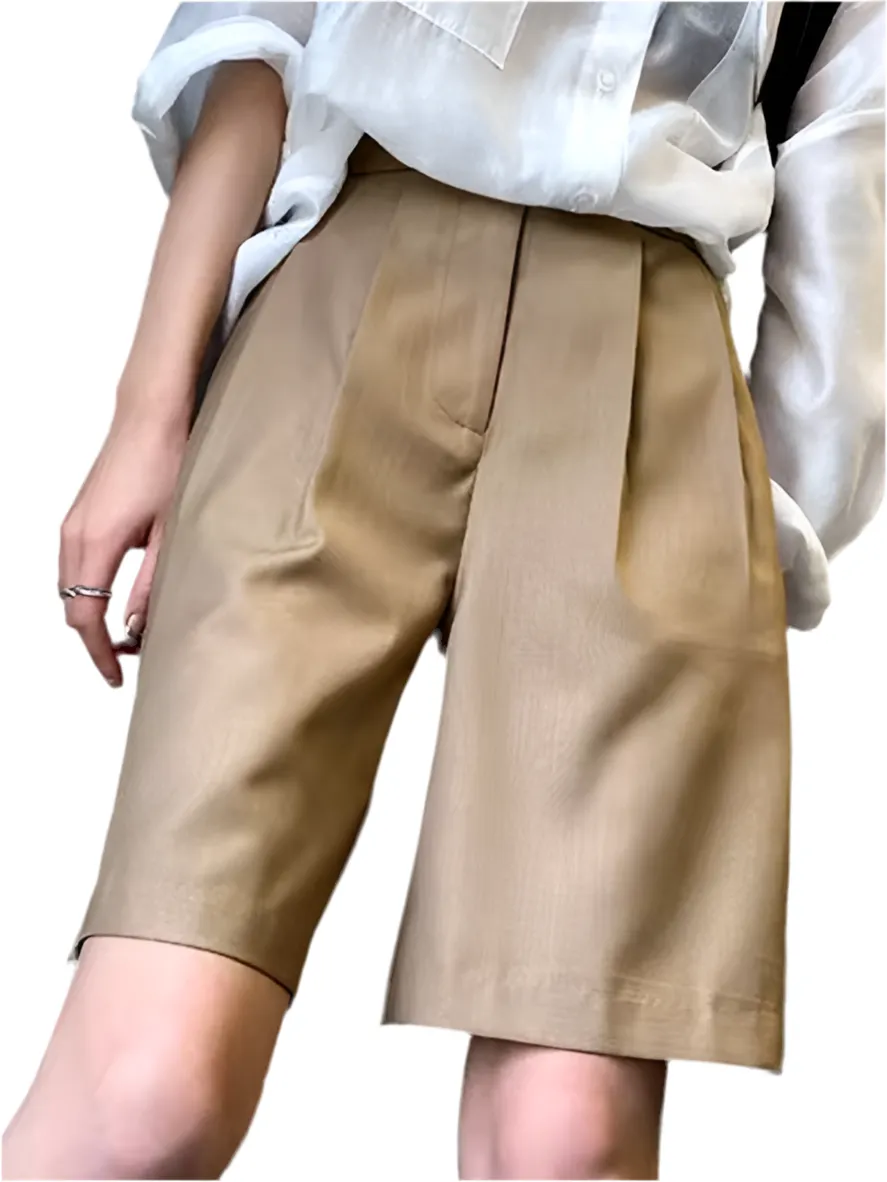 Solid colors bermudas long shorts pants