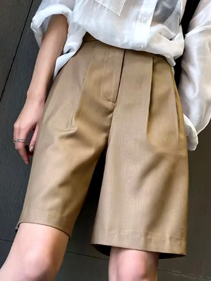 Solid colors bermudas long shorts pants