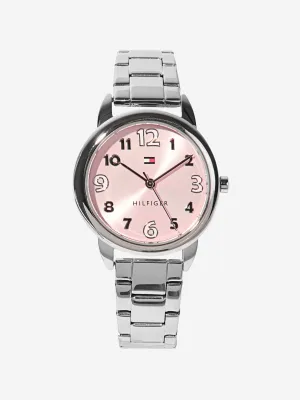 Tommy Hilfiger Girls Metal Strap Watch in Silver 34mm (One Size)