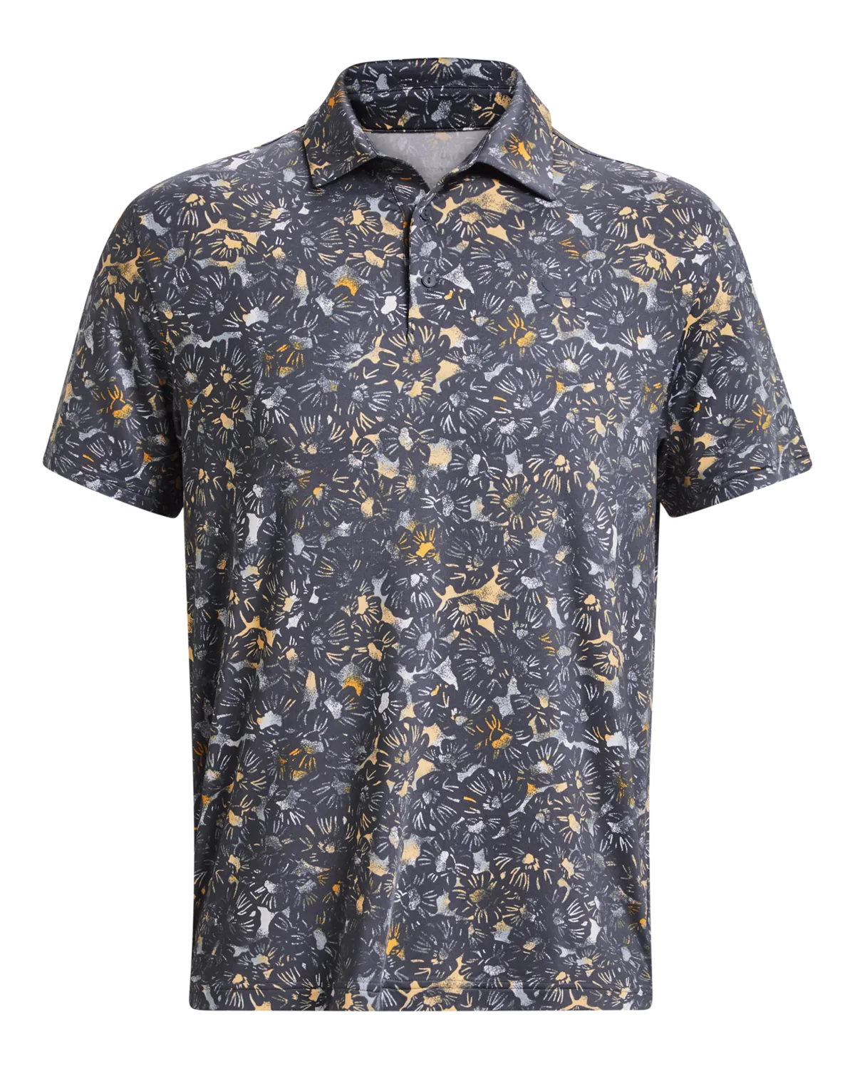 UA Playoff 3.0 Printed Polo M - Gray/Messa Yellow