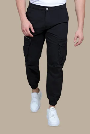 Urban Chic: Black Cargo Pants with Band