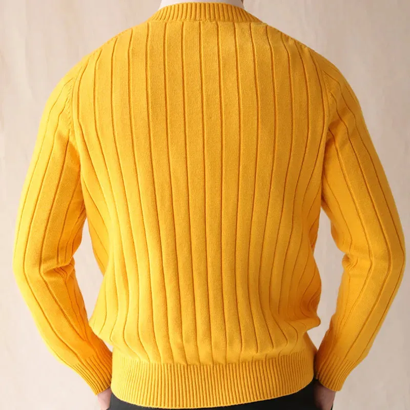 V-Neck Striped Knitwear Sweater